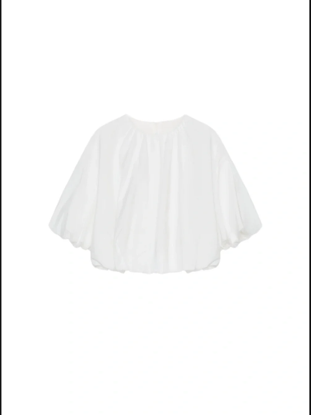 Zara White Puff Sleeve Blouse